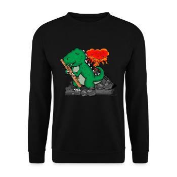 Fagott Geschenk Kinder Dinosaurier Musik Fagott - Unisex Pullover - Schwarz - Vorne - Alina (178cm) & Michal (187cm)