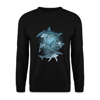 Hammerhead Shark Gift Child Underwater Shark Hammerhead Shark - Unisex Sweatshirt - black - Front - Alina (178cm) & Michal (187cm)