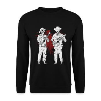 Country Music Zombies Bluegrass Band Mandoline - Sweat-shirt Unisexe - noir - Devant - Alina (178cm) & Michal (187cm)