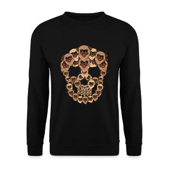 Carlin Propriétaire de Chien Cadeau Femmes Chien Carlin - Sweat-shirt Unisexe - noir - Devant - Alina (178cm) & Michal (187cm)
