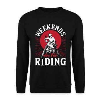 Weekends Are For Riding Motorcycle Biker - Unisex Sweatshirt - black - Front - Alina (178cm) & Michal (187cm)