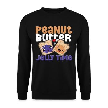Peanut Butter Jelly Time PB & J Best Friends - Unisex Sweatshirt - black - Front - Alina (178cm) & Michal (187cm)