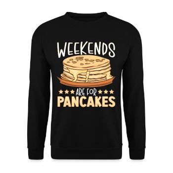 Weekends Are For Pancakes Pancake Brunch - Unisex Sweatshirt - black - Front - Alina (178cm) & Michal (187cm)