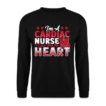 Je suis une infirmière cardiaque que j’écoute avec mon cœur - Sweat-shirt Unisexe - noir - Devant - Alina (178cm) & Michal (187cm)