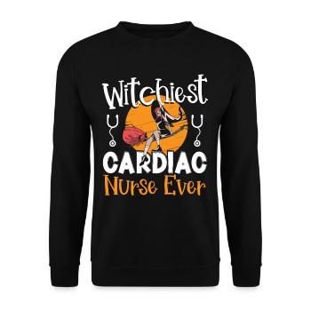 Witchiest Cardiac Nurse Ever Halloween Cardiac - Unisex Sweatshirt - black - Front - Alina (178cm) & Michal (187cm)