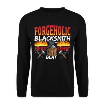 ForgeHolic BlackSmith Heat Beat Repeat - Unisex Pullover - Schwarz - Vorne - Alina (178cm) & Michal (187cm)