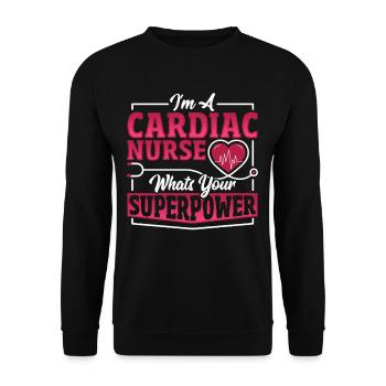 I'm A Cardiac Nurse Whats Your Superpower Cardiac - Unisex Sweatshirt - black - Front - Alina (178cm) & Michal (187cm)