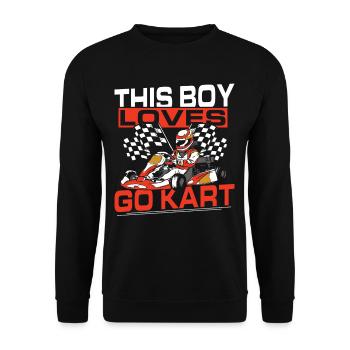 Ce garçon adore Go Kart Go-Kart Racing - Sweat-shirt Unisexe - noir - Devant - Alina (178cm) & Michal (187cm)