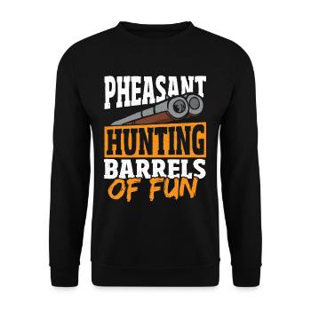 Pheasant Hunting Barrels Of Fun Pheasant Hunter - Unisex Sweatshirt - black - Front - Alina (178cm) & Michal (187cm)
