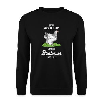 Brahma Hühner I Chicken Geflügel Motiv für - Unisex Pullover - Schwarz - Vorne - Alina (178cm) & Michal (187cm)
