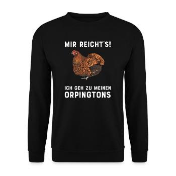 Orpington Hühner I Chicken Geflügel Motiv für - Unisex Pullover - Schwarz - Vorne - Alina (178cm) & Michal (187cm)