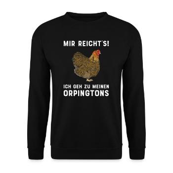 Orpington Hühner I Chicken Geflügel Motiv für - Unisex Pullover - Schwarz - Vorne - Alina (178cm) & Michal (187cm)