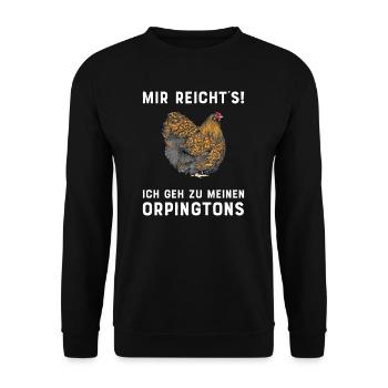 Orpington Hühner I Chicken Geflügel Motiv für - Unisex Pullover - Schwarz - Vorne - Alina (178cm) & Michal (187cm)