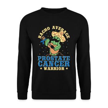 Nacho Average Prostate Cancer Warrior Light Blue - Unisex Pullover - Schwarz - Vorne - Alina (178cm) & Michal (187cm)