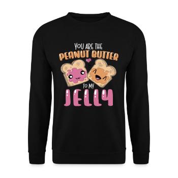 Tu es le beurre de cacahuète à ma gelée cacahuète - Sweat-shirt Unisexe - noir - Devant - Alina (178cm) & Michal (187cm)