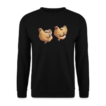 Brahma Chicken I Chicken Poultry Motif for - Unisex Sweatshirt - black - Front - Alina (178cm) & Michal (187cm)