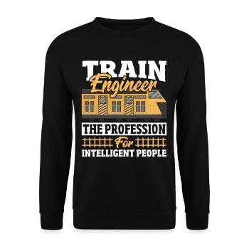 Train Engineer The Profession For Intelligent - Unisex Sweatshirt - black - Front - Alina (178cm) & Michal (187cm)
