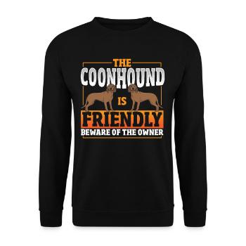 The Coonhound Is Friendly Beware of The Owner - Unisex Pullover - Schwarz - Vorne - Alina (178cm) & Michal (187cm)
