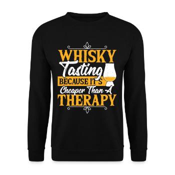 La dégustation de whisky est moins chère qu’une thérapie - Sweat-shirt Unisexe - noir - Devant - Alina (178cm) & Michal (187cm)