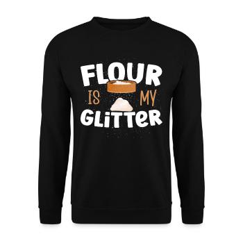 La farine de cuisson est ma boulangerie de paillettes - Sweat-shirt Unisexe - noir - Devant - Alina (178cm) & Michal (187cm)