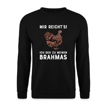 Brahma Hühner I Chicken Geflügel Motiv für - Unisex Pullover - Schwarz - Vorne - Alina (178cm) & Michal (187cm)