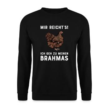 Brahma Hühner I Chicken Geflügel Motiv für - Unisex Pullover - Schwarz - Vorne - Alina (178cm) & Michal (187cm)
