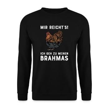 Brahma Hühner I Chicken Geflügel Motiv für - Unisex Pullover - Schwarz - Vorne - Alina (178cm) & Michal (187cm)