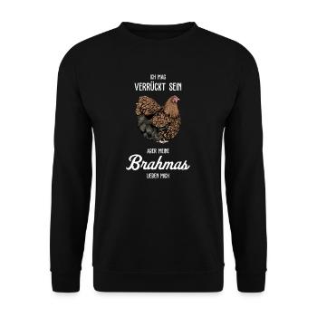 Brahma Hühner I Chicken Geflügel Motiv für - Unisex Pullover - Schwarz - Vorne - Alina (178cm) & Michal (187cm)