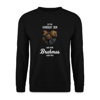 Brahma Hühner I Chicken Geflügel Motiv für - Unisex Pullover - Schwarz - Vorne - Alina (178cm) & Michal (187cm)
