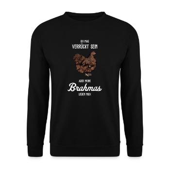Brahma Hühner I Chicken Geflügel Motiv für - Unisex Pullover - Schwarz - Vorne - Alina (178cm) & Michal (187cm)