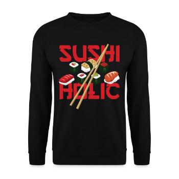 Sushiholic Sushi Rolls Riz et poisson - Sweat-shirt Unisexe - noir - Devant - Alina (178cm) & Michal (187cm)