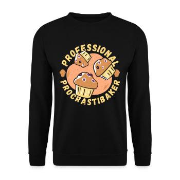 Professional Procrastibaker Baker Baking Bakery - Unisex Pullover - Schwarz - Vorne - Alina (178cm) & Michal (187cm)