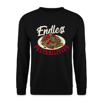 Endless Pastabilities Spaghetti Pasta Noodles - Unisex Sweatshirt - black - Front - Alina (178cm) & Michal (187cm)
