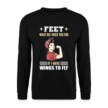 Pieds Qu’est-ce que j’ai besoin de toi pour l’autonomisation des femmes - Sweat-shirt Unisexe - noir - Devant - Alina (178cm) & Michal (187cm)