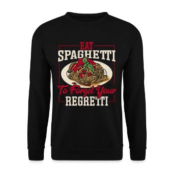 Eat Spaghetti To Forget Your Regretti Pasta - Unisex Sweatshirt - black - Front - Alina (178cm) & Michal (187cm)