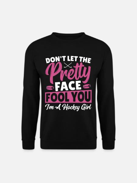 I'm A Hockey Girl Puck Winter Sports Ice Hockey - Unisex Pullover - Schwarz