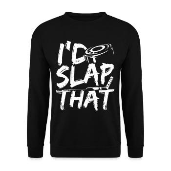 I'd Slap That Ice Hockey - Unisex Pullover - Schwarz - Vorne - Alina (178cm) & Michal (187cm)