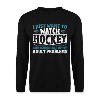 Watch Hockey And Ignore All Adult Problems Ice - Unisex Sweatshirt - black - Front - Alina (178cm) & Michal (187cm)