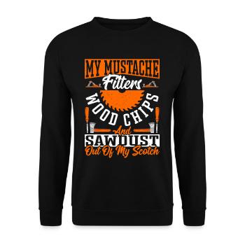 Mes filtres à moustache Copeaux de bois & sciure de bois Scotch - Sweat-shirt Unisexe - noir - Devant - Alina (178cm) & Michal (187cm)