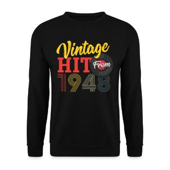 Vintage Hit From 1948 Vinyl Record Collecting - Unisex Sweatshirt - black - Front - Alina (178cm) & Michal (187cm)