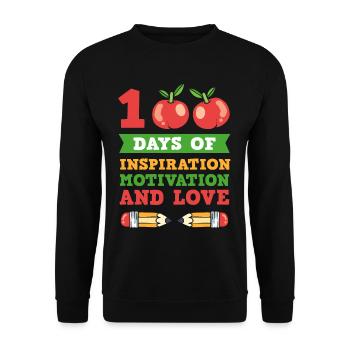 100 Days Of Inspiration Motivation and Love - Unisex Sweatshirt - black - Front - Alina (178cm) & Michal (187cm)