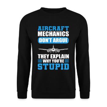 Aircraft Mechanics Don't Argue Aviation Mechanic - Unisex Sweatshirt - black - Front - Alina (178cm) & Michal (187cm)