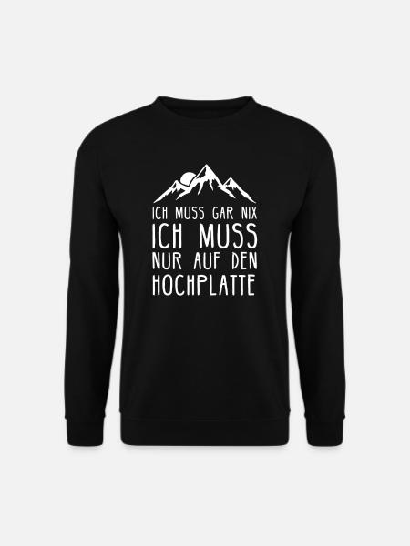 Hochplatte I Wandern Klettern Bergsteiger Motiv - Unisex Pullover - Schwarz
