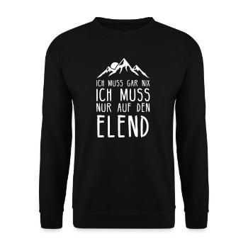 Elend I Harz Brockenbahn Walpurgis Motiv für - Unisex Pullover - Schwarz - Vorne - Alina (178cm) & Michal (187cm)