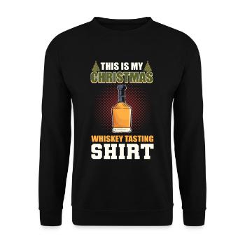 This Is My Christmas Whiskey Tasting Shirt Whisky - Unisex Pullover - Schwarz - Vorne - Alina (178cm) & Michal (187cm)