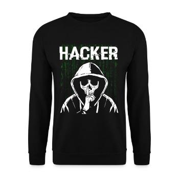 Hacker Skull Hacking Programmation Dark Net - Sweat-shirt Unisexe - noir - Devant - Alina (178cm) & Michal (187cm)