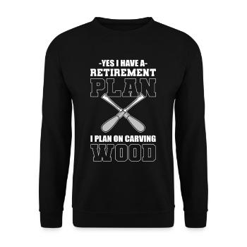 I Do Have A Retirement Plan I Plan On Carving - Unisex Sweatshirt - black - Front - Alina (178cm) & Michal (187cm)
