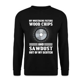 Mes filtres à moustache Copeaux de bois & sciure de bois Scotch - Sweat-shirt Unisexe - noir - Devant - Alina (178cm) & Michal (187cm)