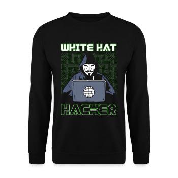 White Hat Hacker Hacking Programmation Dark Net - Sweat-shirt Unisexe - noir - Devant - Alina (178cm) & Michal (187cm)