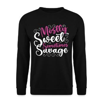 Surtout douce parfois sauvage Autonomisation des femmes - Sweat-shirt Unisexe - noir - Devant - Alina (178cm) & Michal (187cm)